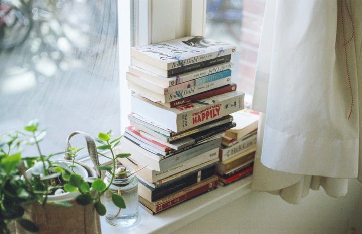 Books on window sill