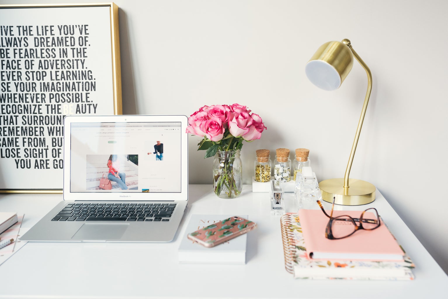 Calm environment with desk set up for studying