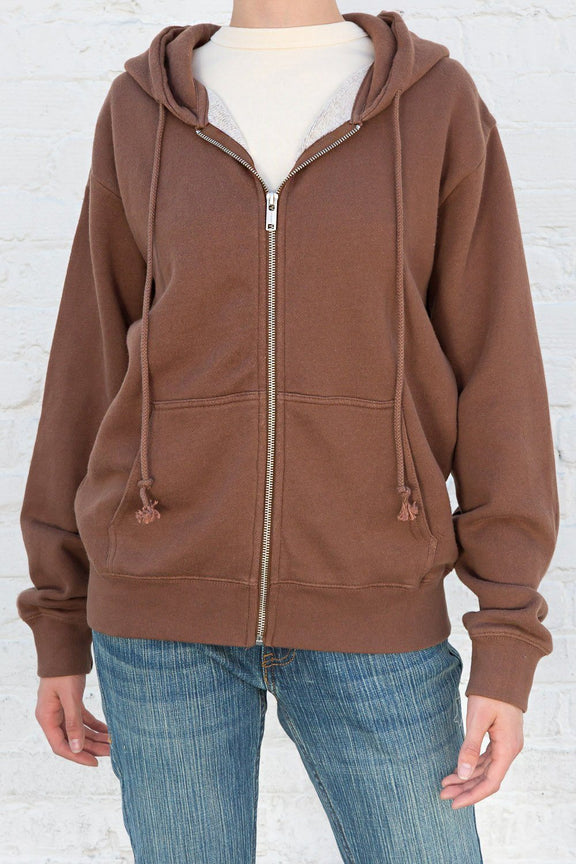 brandy melville brown zip