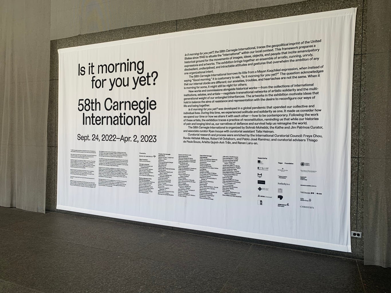 Carnegie Museum of Art - 58th Carnegie International (Is it morning for you yet?)