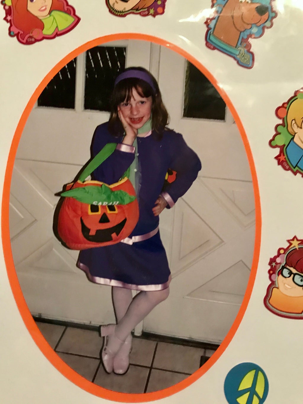 Girl poses as Daphne for Halloween