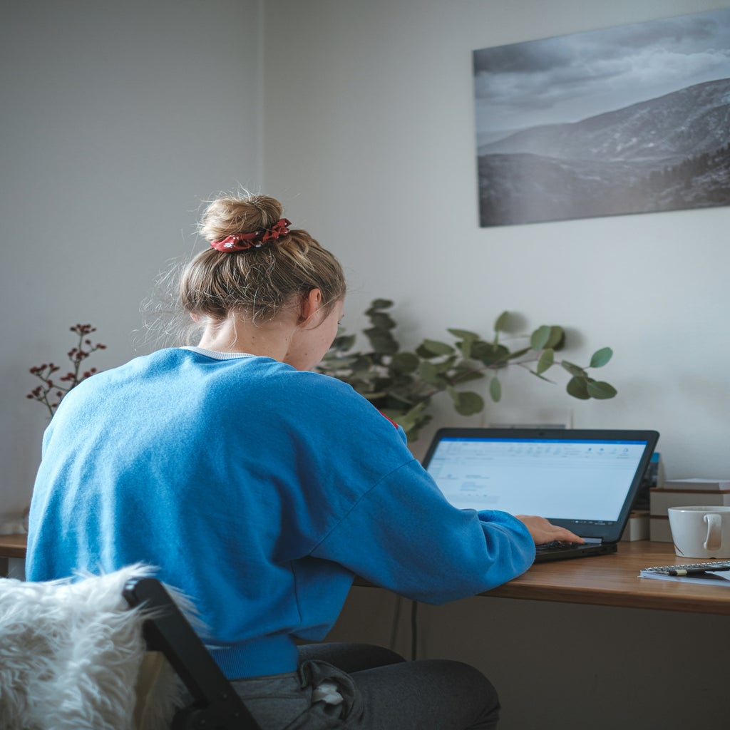 woman on computer