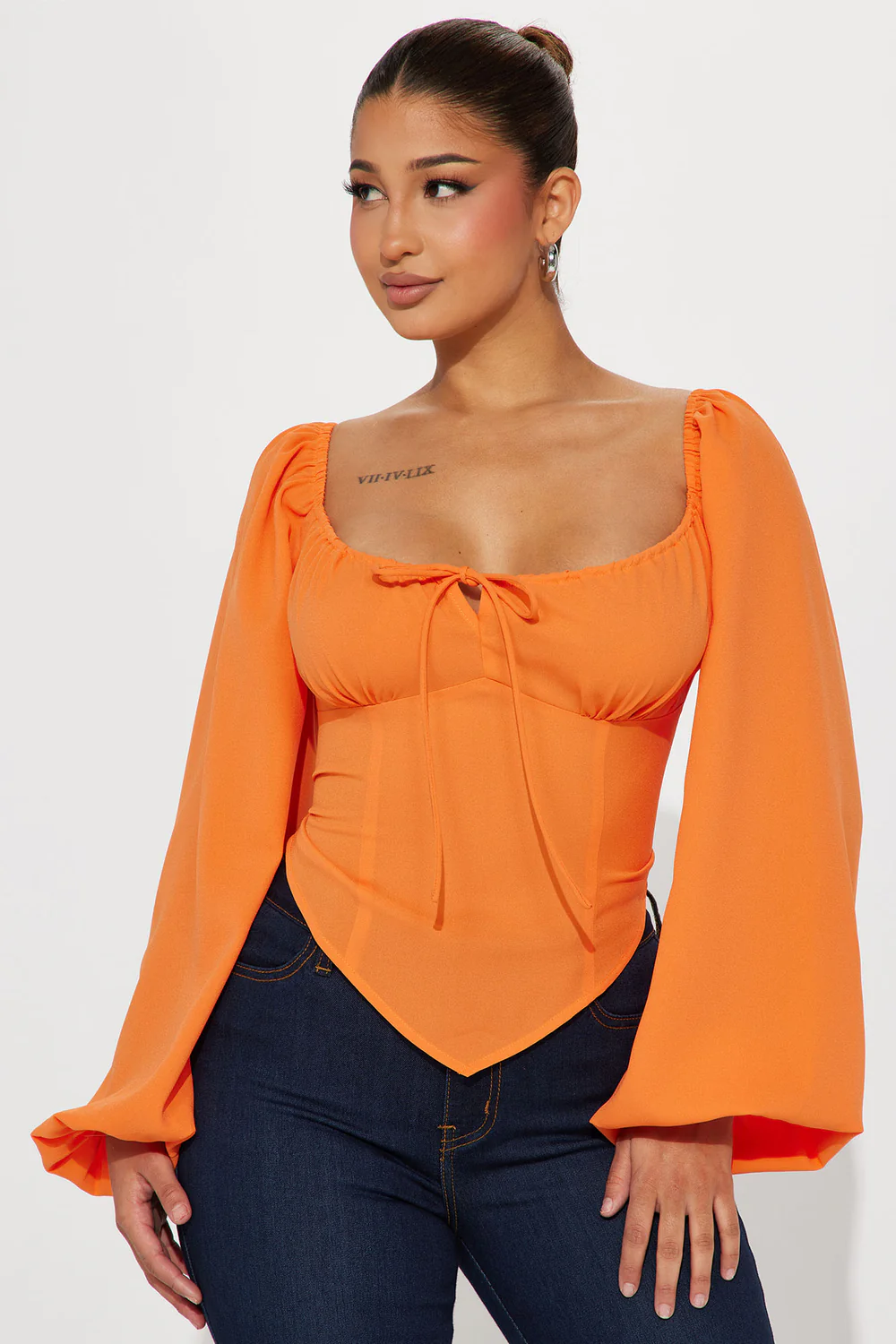 Fashion Nova Myrte Blouse Orange
