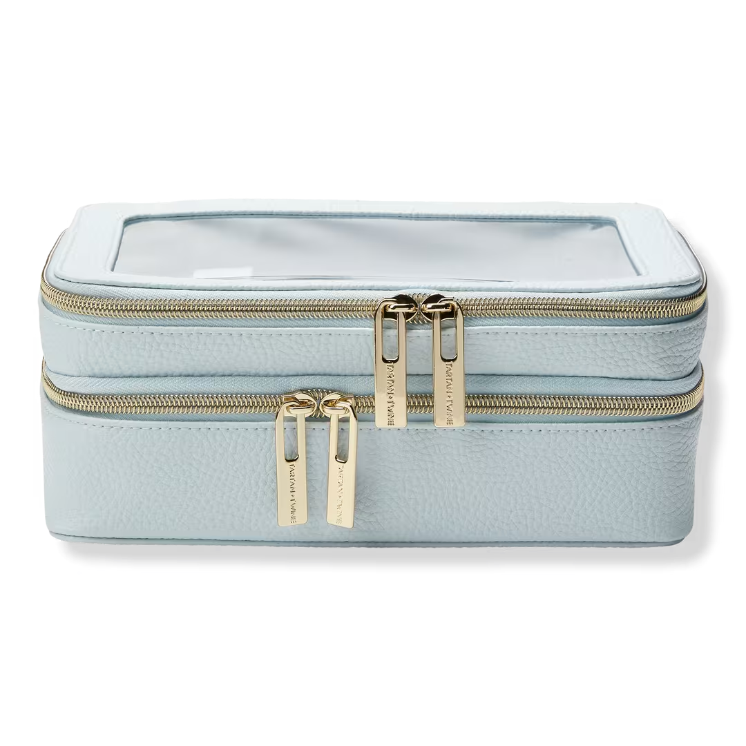 Tartan + Twine Double Zipper Organizer Blue