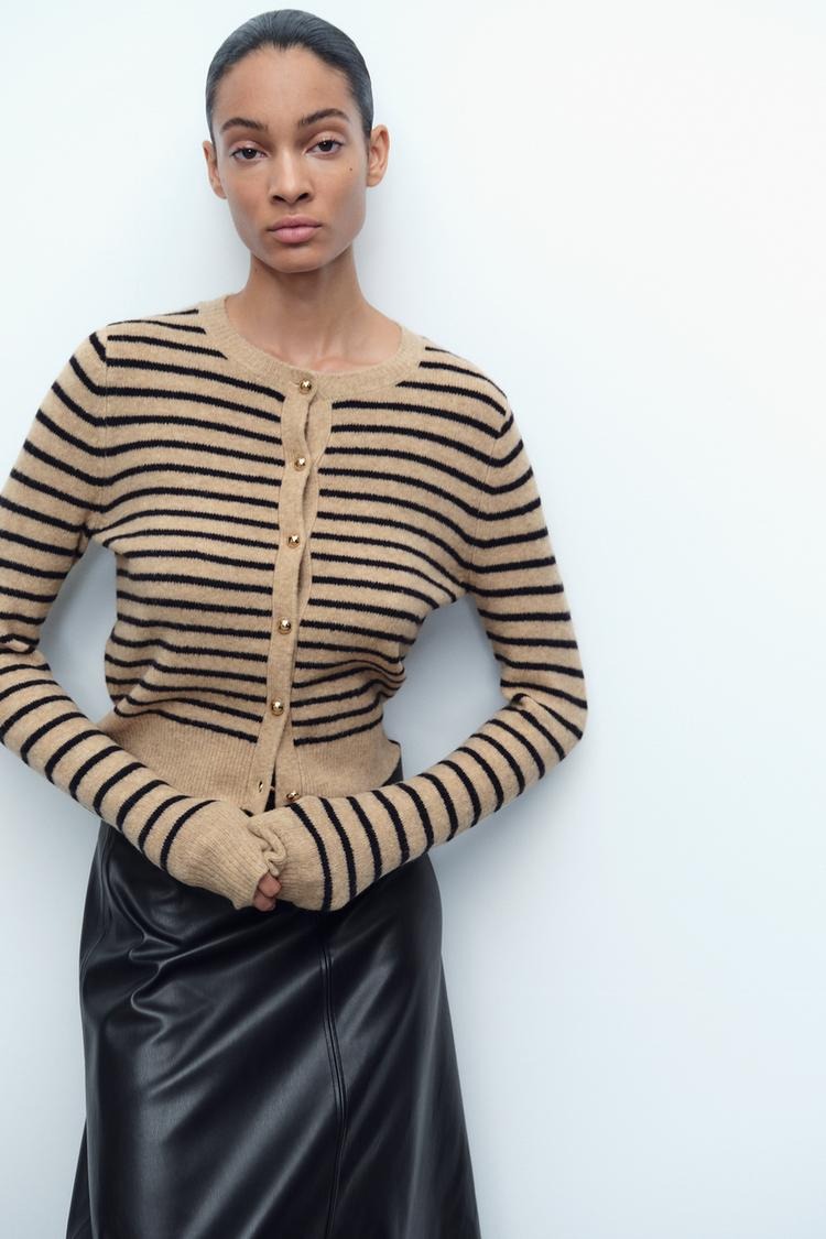 Zara Striped Knit Cardigan