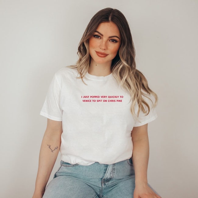 harry styles chris pine don\'t worry darling spit shirt