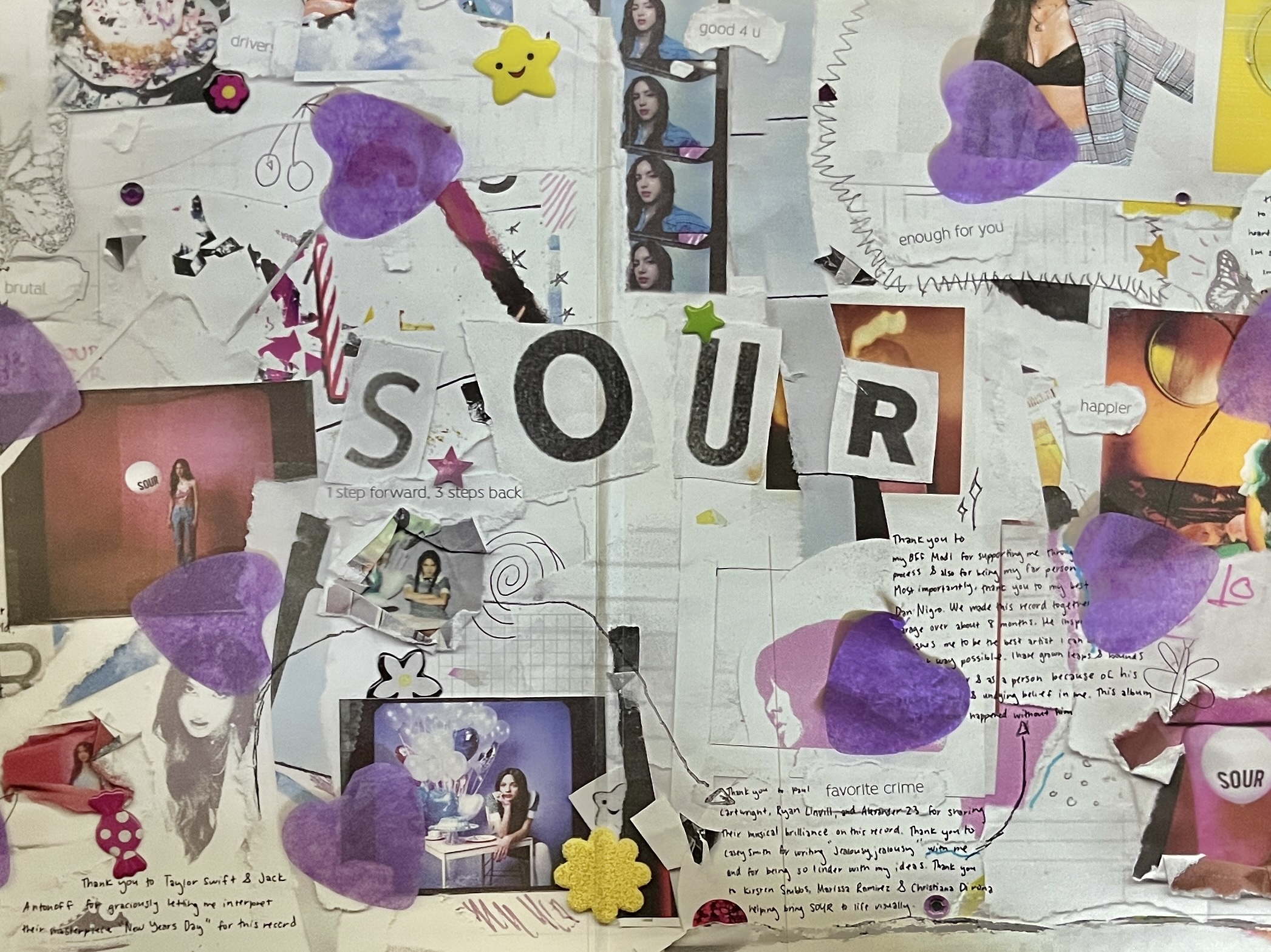 Image of the inside of Olivia Rodrigo’s “Sour” Vinyl.