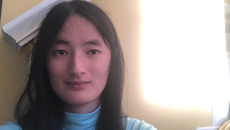 Celeste girl with straight black hair selfie