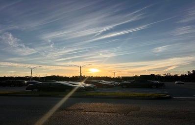 USF parking lot at sunset