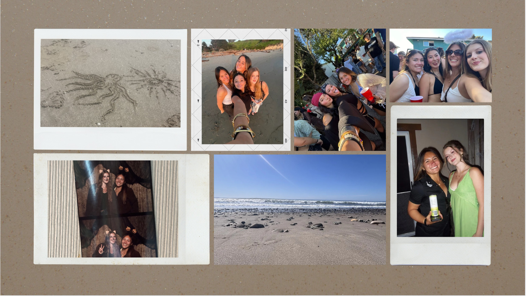 Collage of personal photos with friends