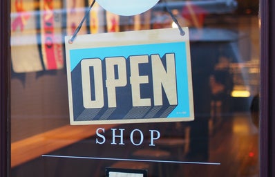 Open sign at store