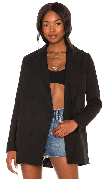 peekaboo bra oversized blazer