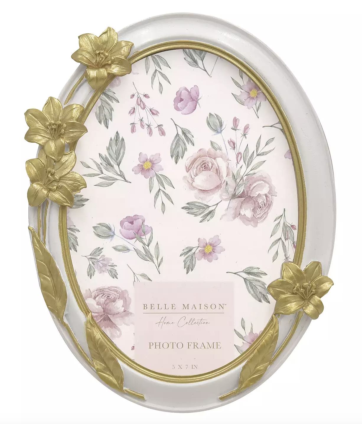 Belle Maison Resin Floral Oval Frame