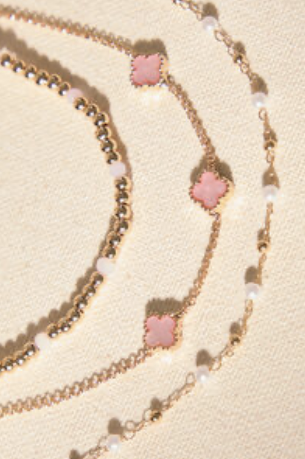 Altar’d State Dainty Clover Pearl Bracelet Set