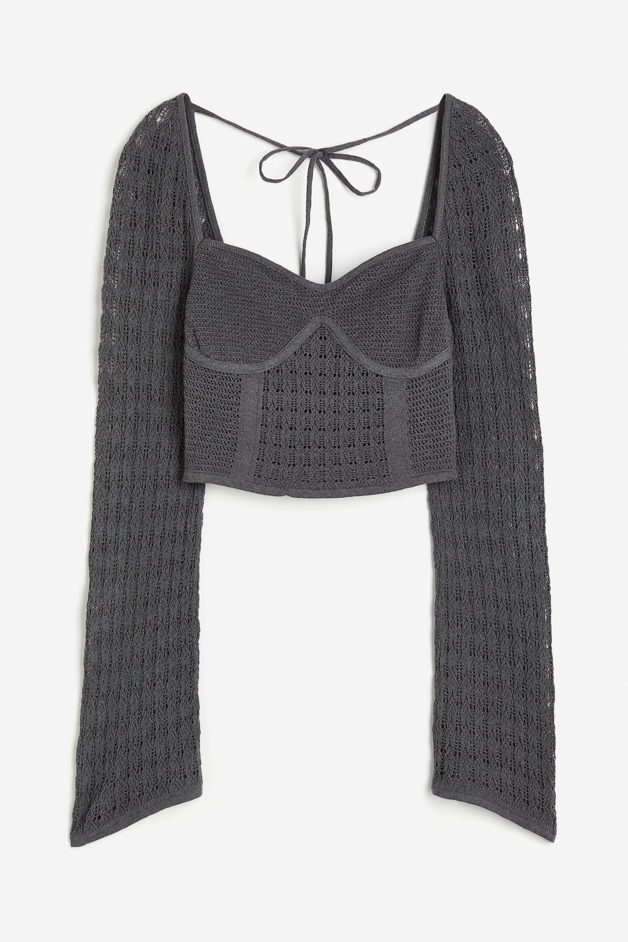 H&M Pointelle-Knit Corset-Style Top