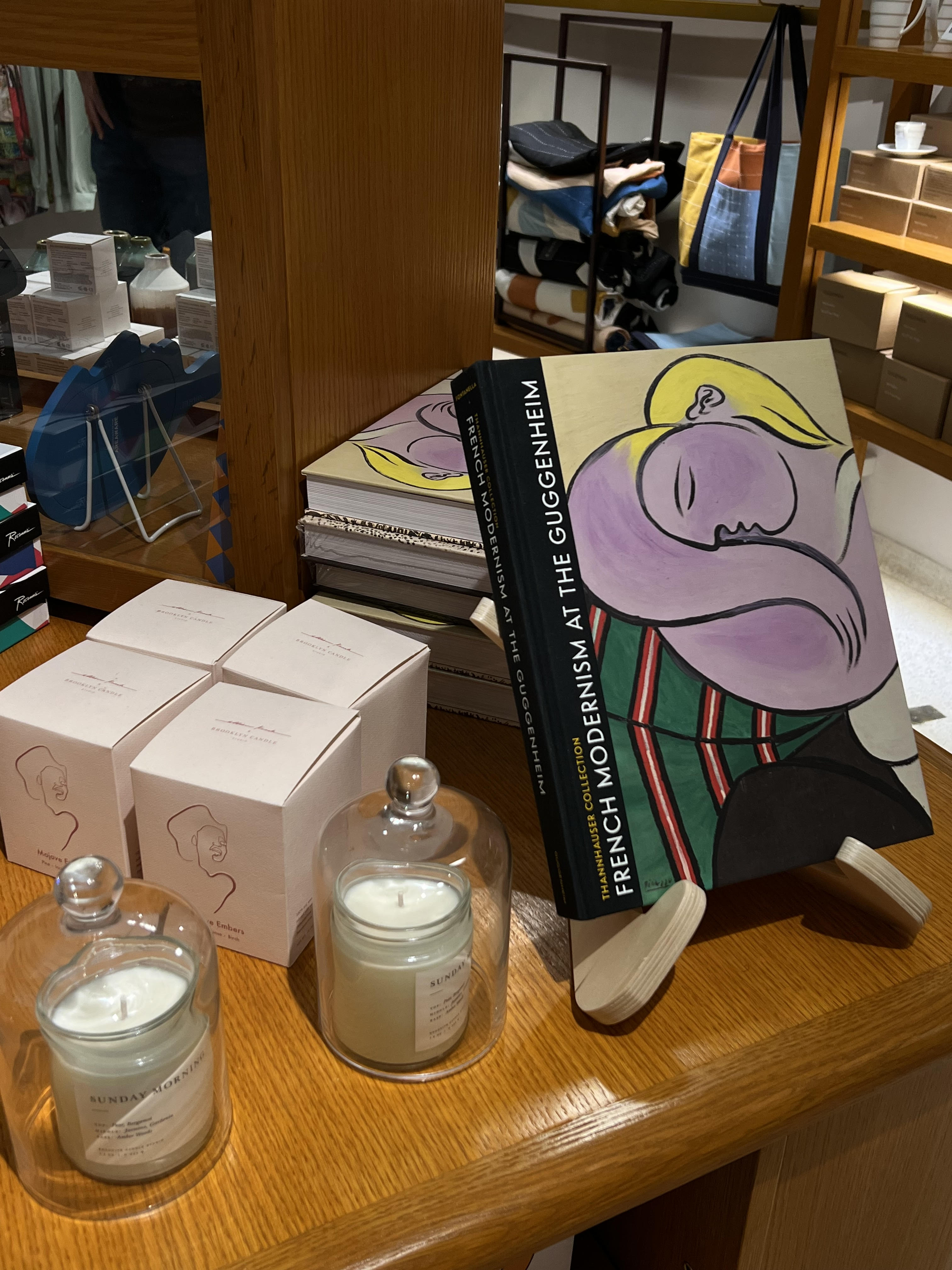 table with books and candles
