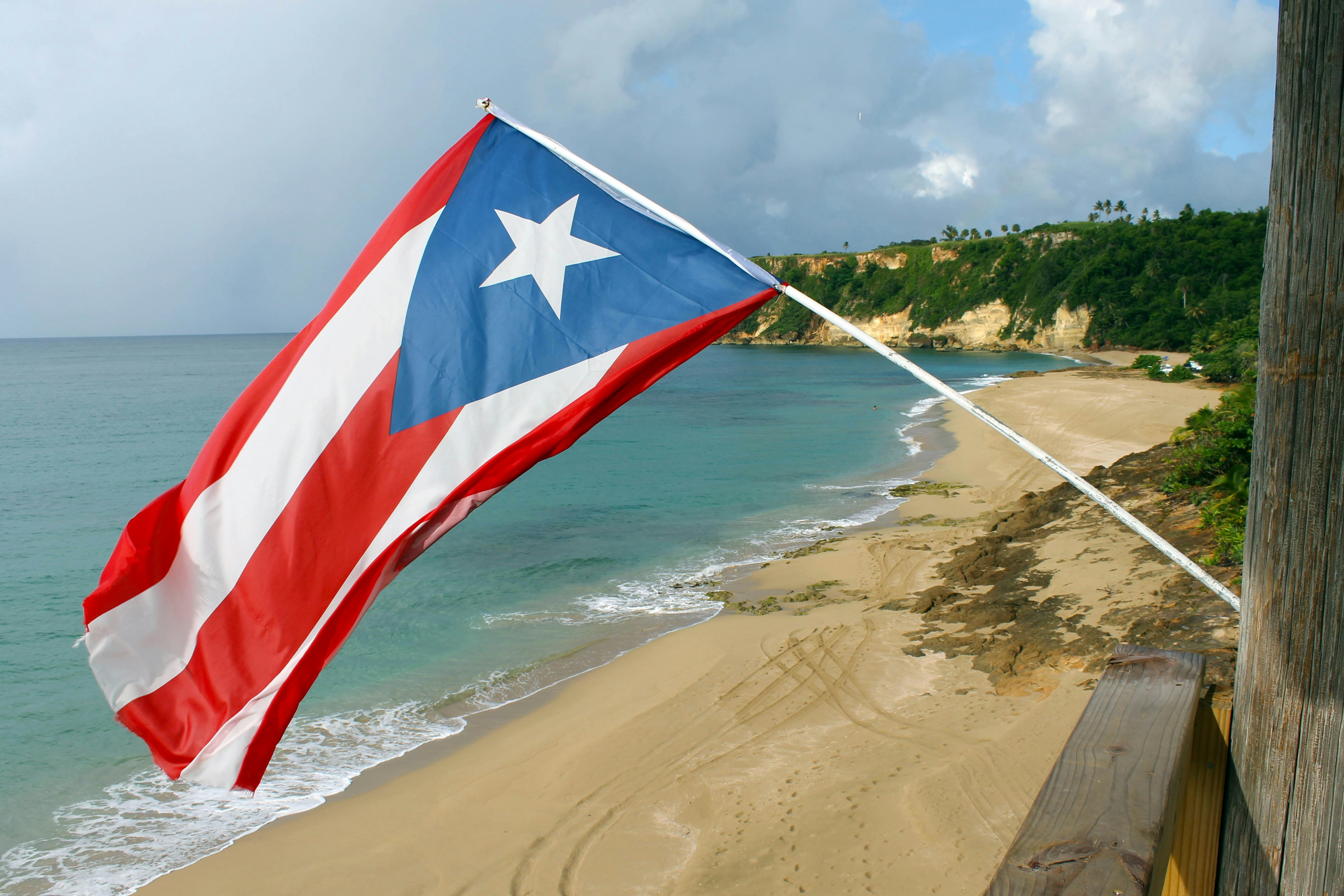 Puerto Rican Flag at the beach
