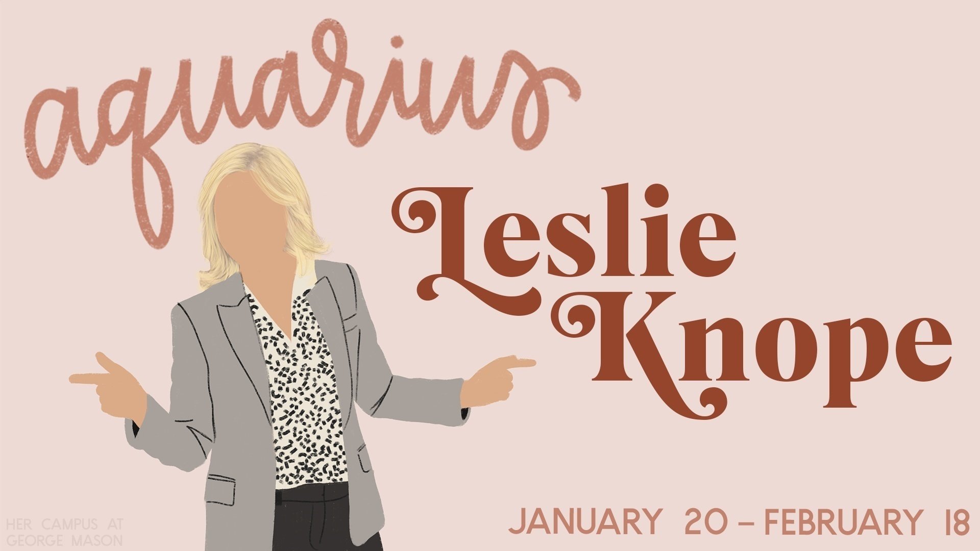 drawing of Leslie Knope on a pink background