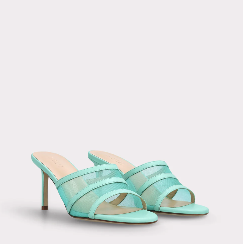 teal mesh heels
