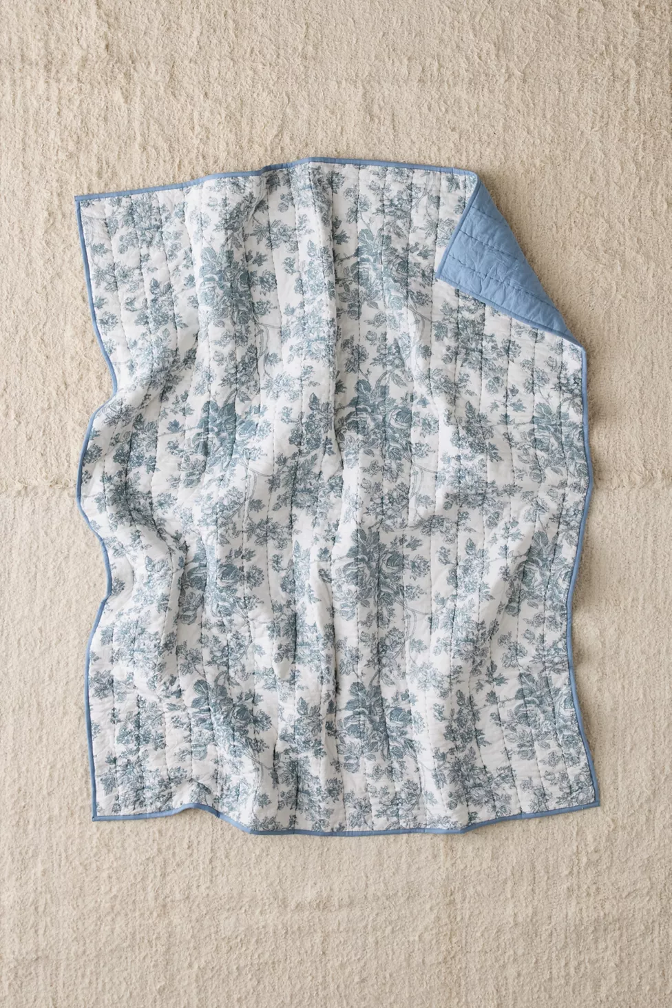 Jasmine Cotton Seed Stitch Quilted Throw Blanket