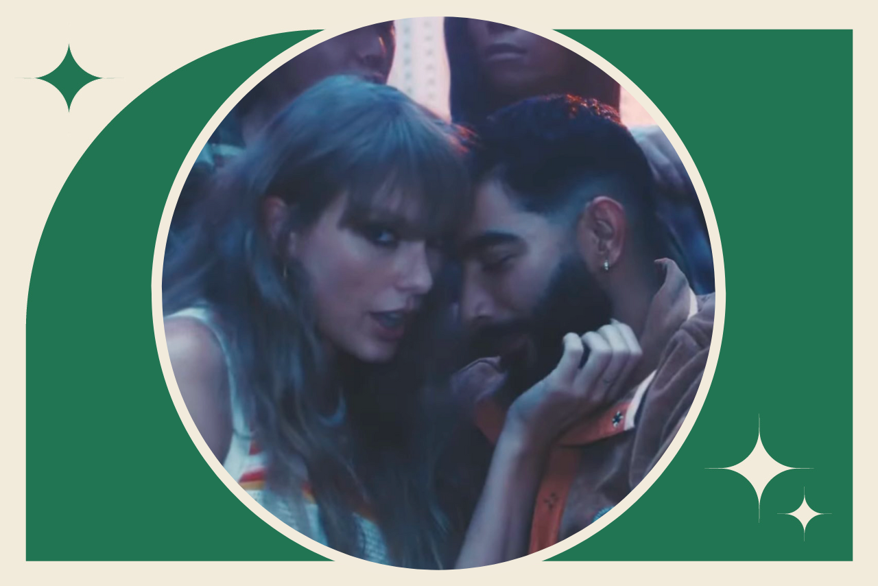 laith ashley and taylor swift in \"lavender haze\" music video