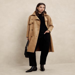 banana republic vegan suede trench coat