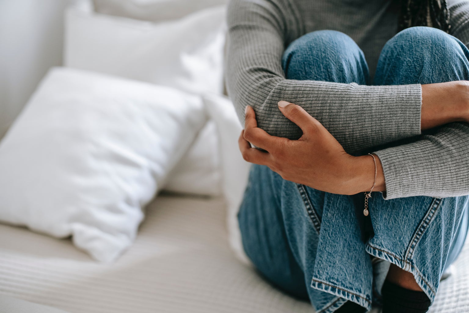 Woman sitting alone