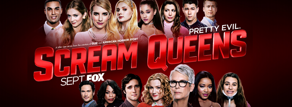 Promotional poster with full cast of Scream Queens