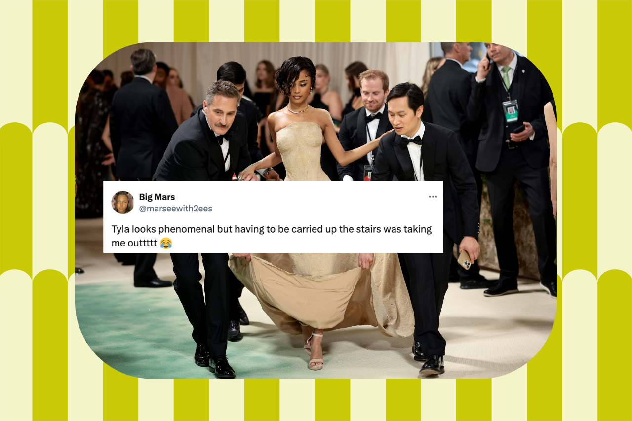 tyla at the 2024 met gala red carpet