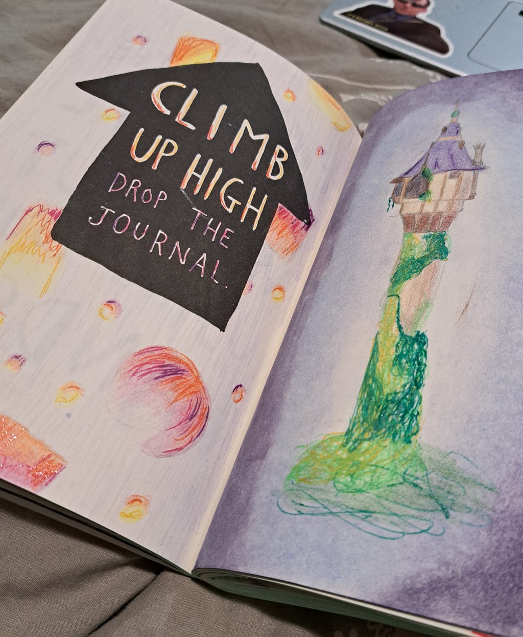 Wreck This Journal creative art page