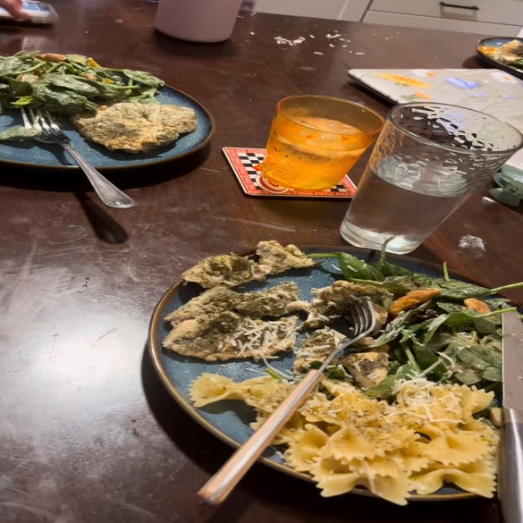 Meal prepped dinner set for two