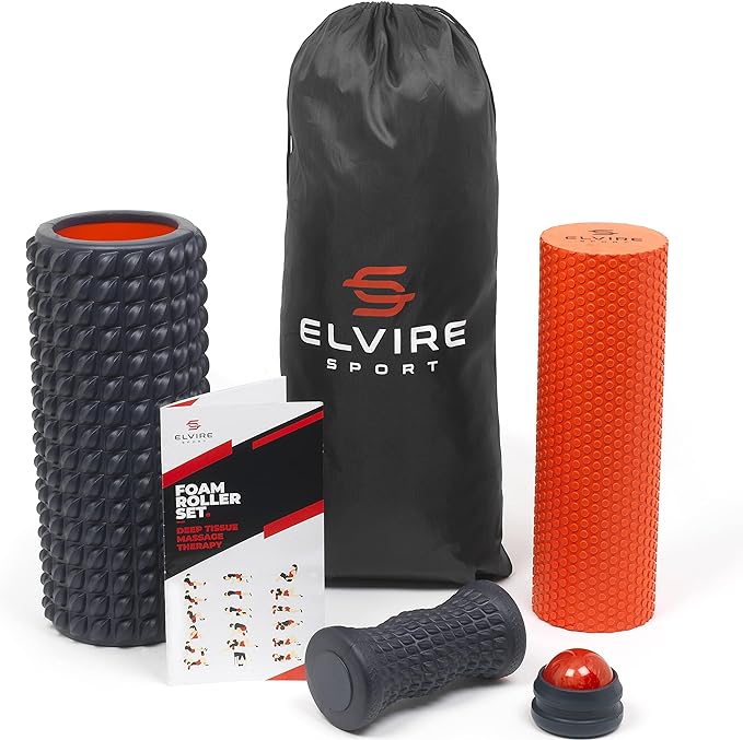 ELVIRE SPORT orange foam roller set.