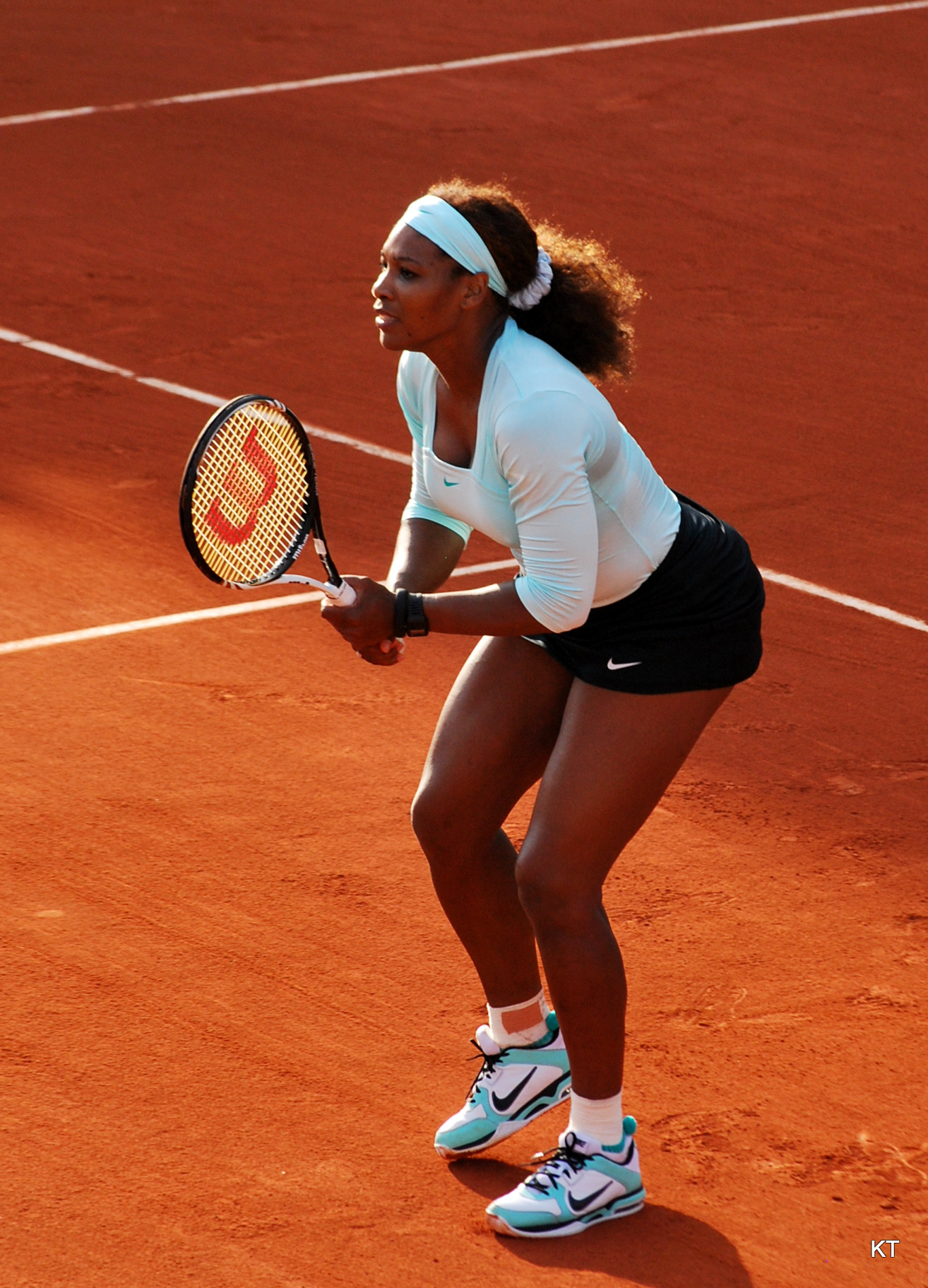 Serena Williams playing at Roland Garros