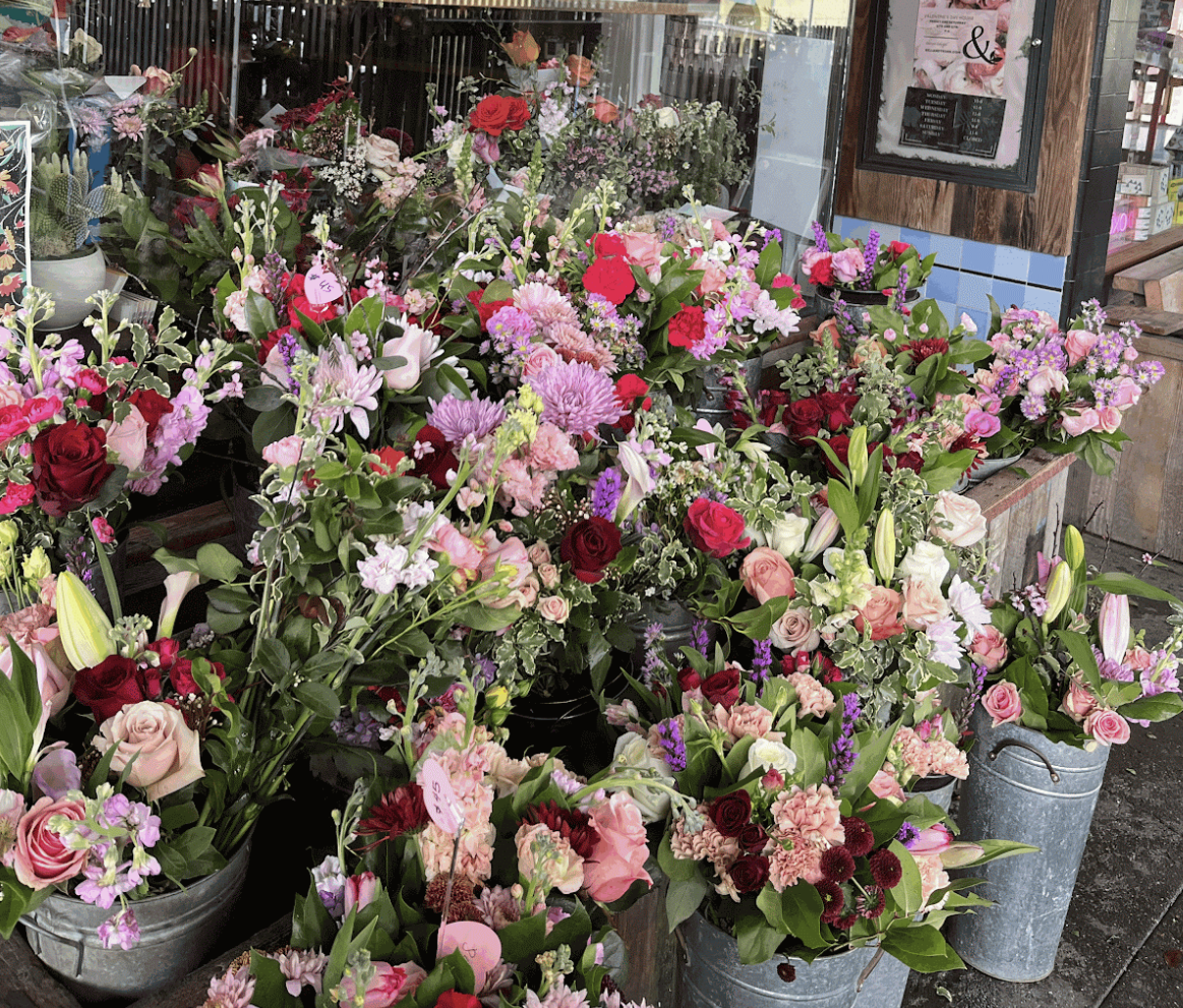 Image of flowers at a store.