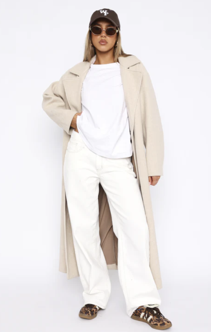 White Fox Oversized Long Coat