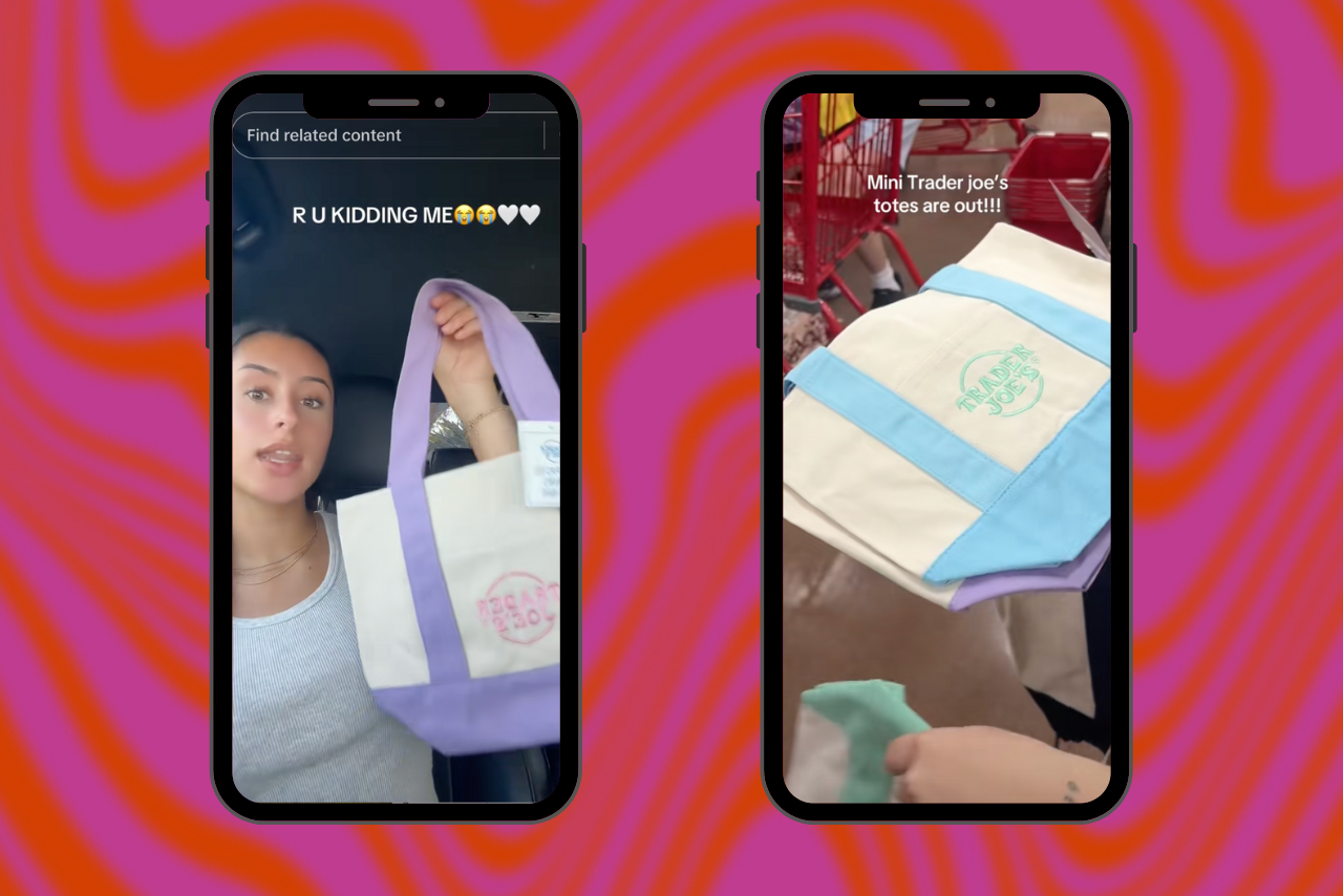 trader joes mini totes pastel