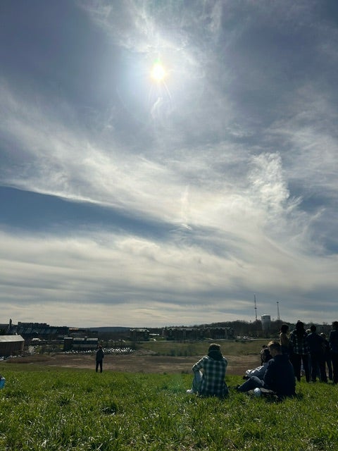 Picture on horsebarn hill of UConn, of the sky during the eclipse