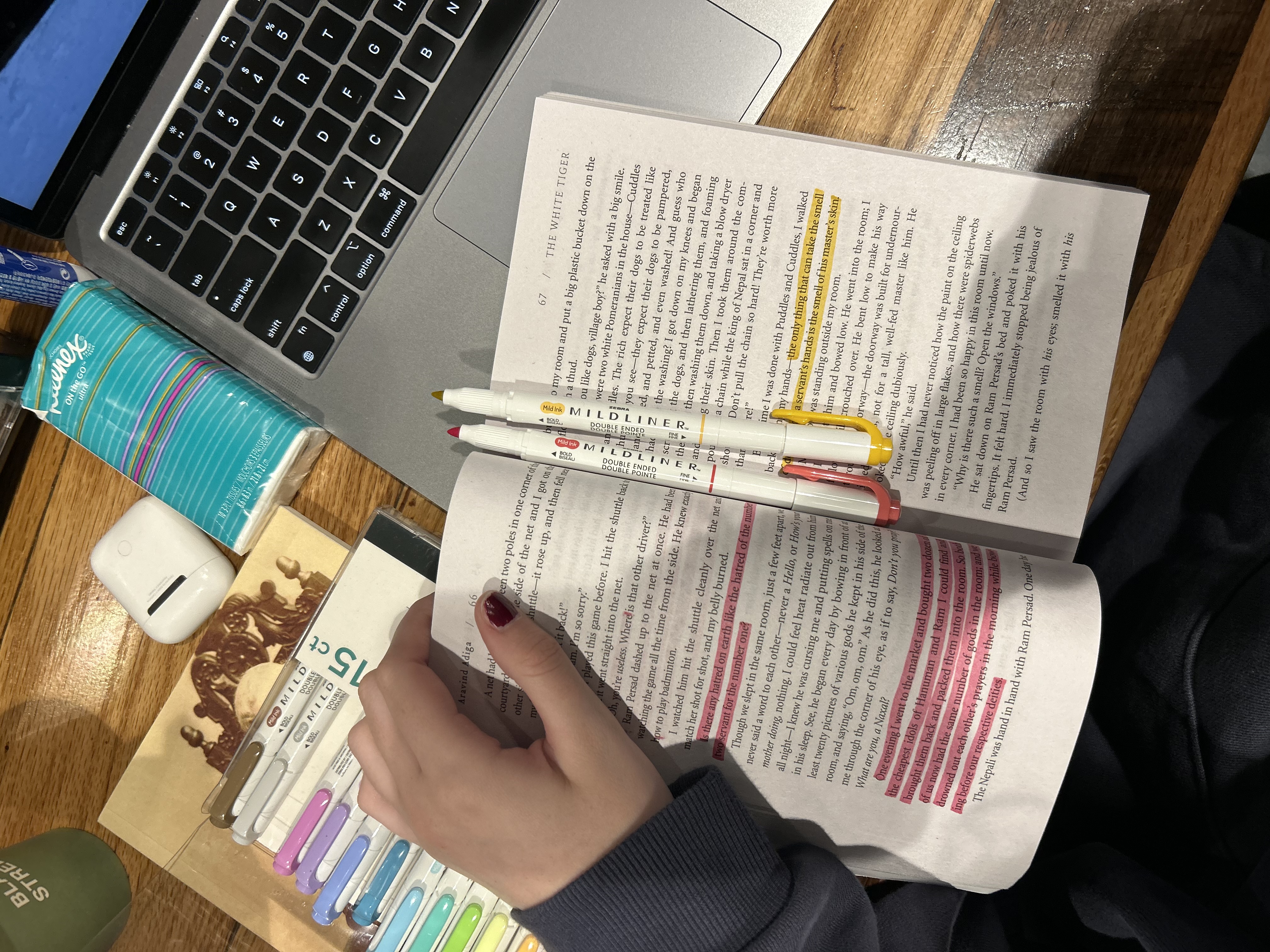 book with highlights in it