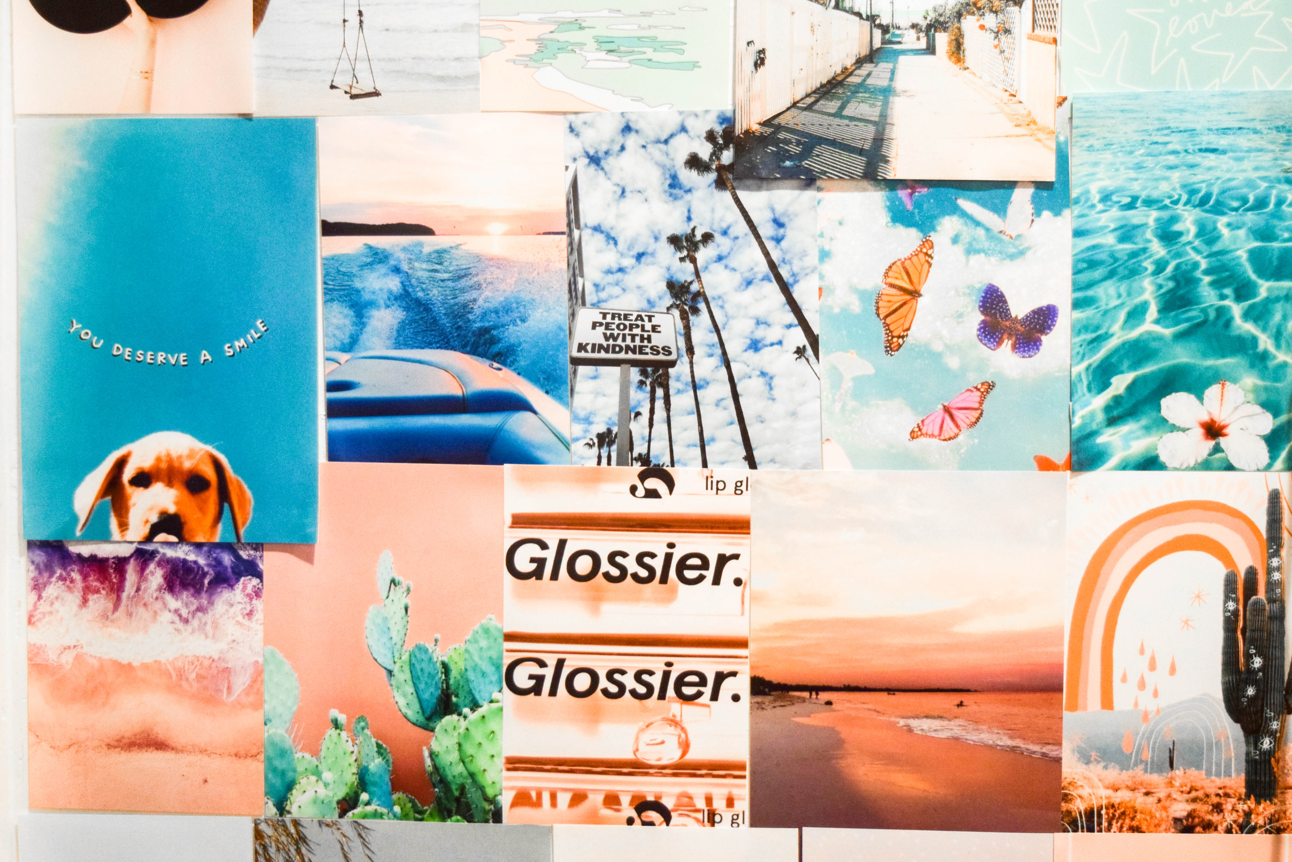 beach vibe collage close up