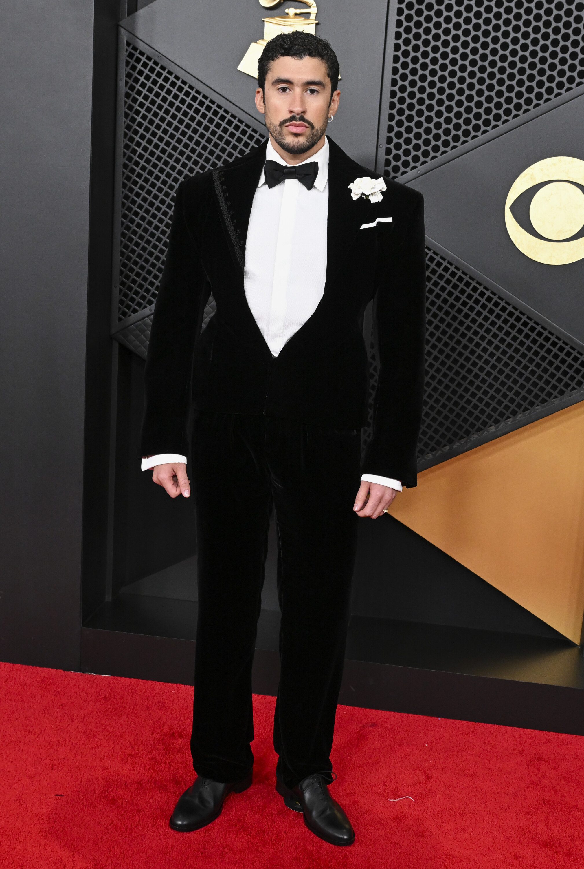 bad bunny on the red carpet of the 2026 grammys
