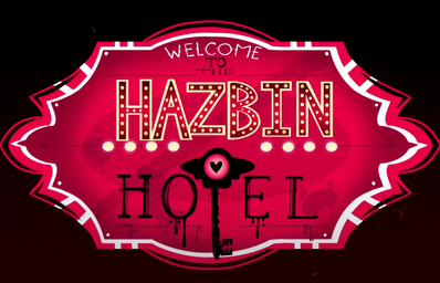 Hazbin Hotel title card, screenshot taken from \"Hazbin Hotel (Pilot)\" on YouTube