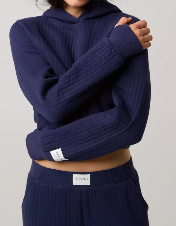 OFFLINE by Aerie Coffee Run Cropped Hoodie