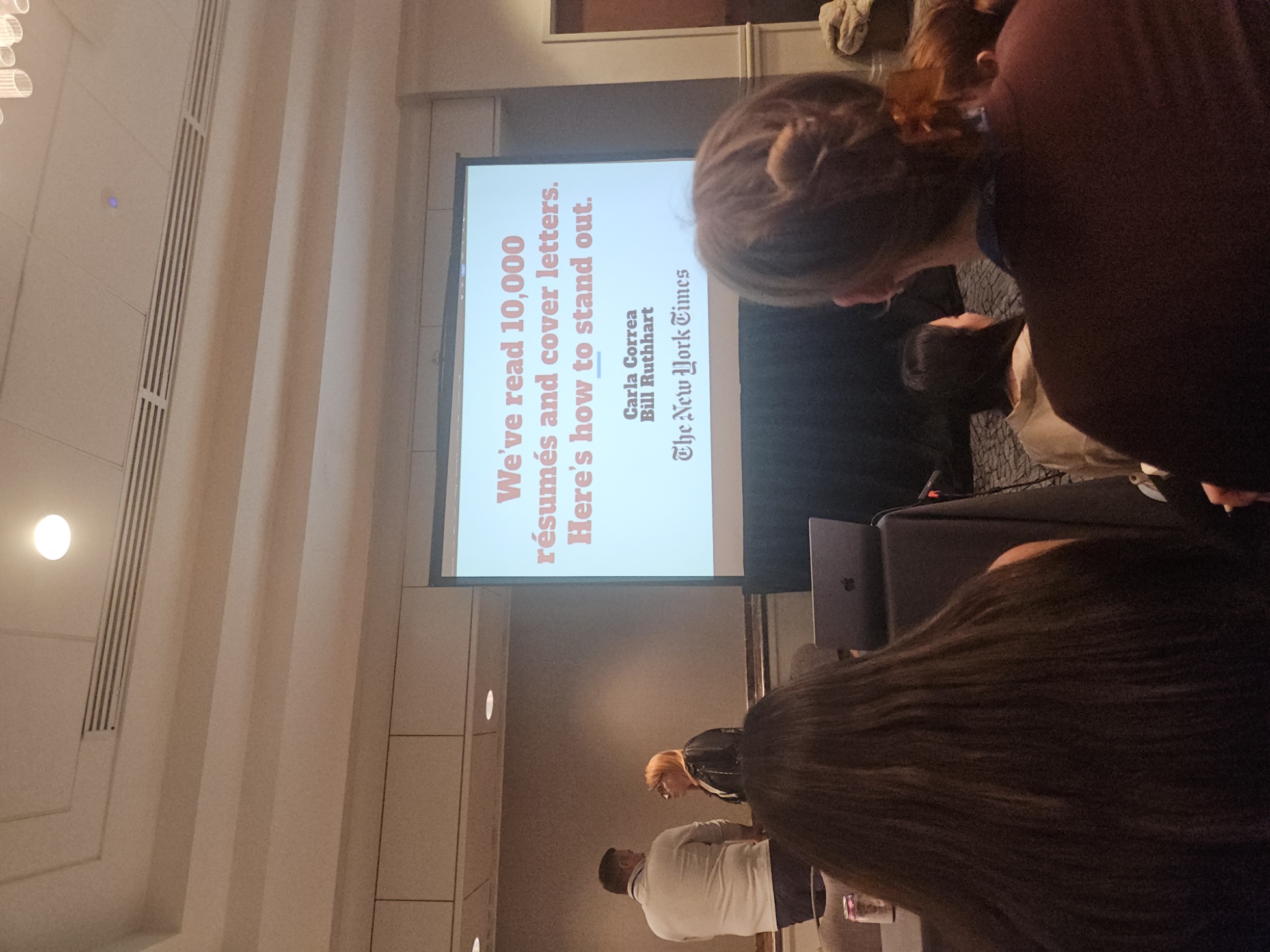 Panel by New York Times employees about resumes and cover letters.