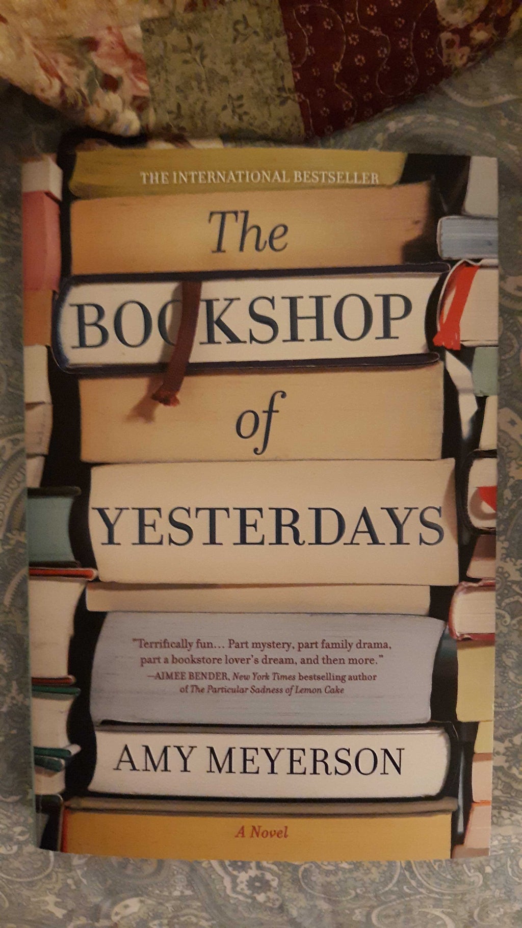 Picture I took of the cover of my personal copy of The Bookstore of Yesterdays novel