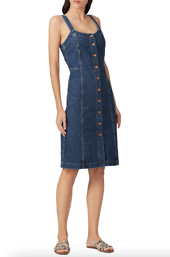 denim midi dress spring outfits