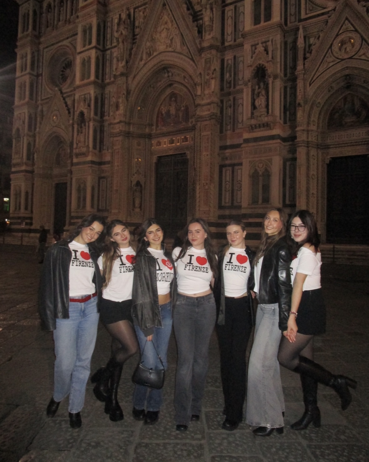 Woman in Florence with friends