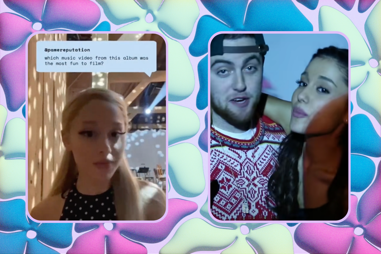 Screenshots of Ariana Grande TikTok Video & \"The Way\" Music Video