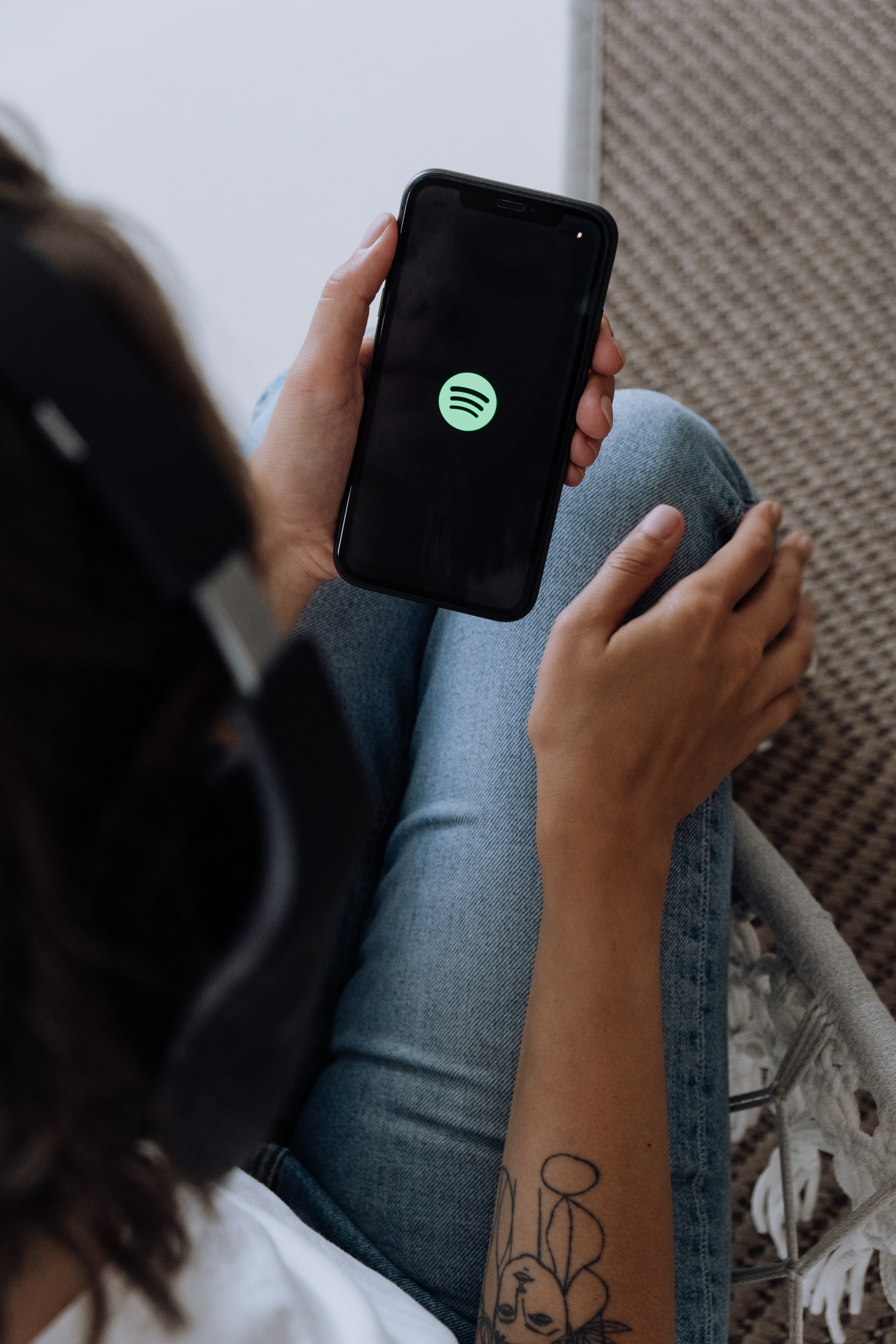 Phone with Spotify Logo