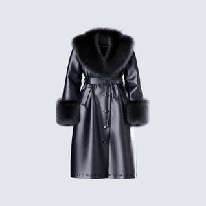 Finesse Willa Black Trench Coat