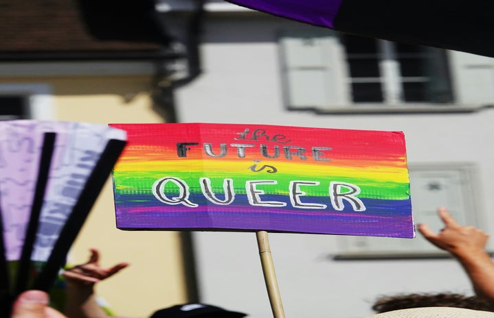 the future is queer pride sign